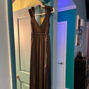Traffic People black and gold maxi dress